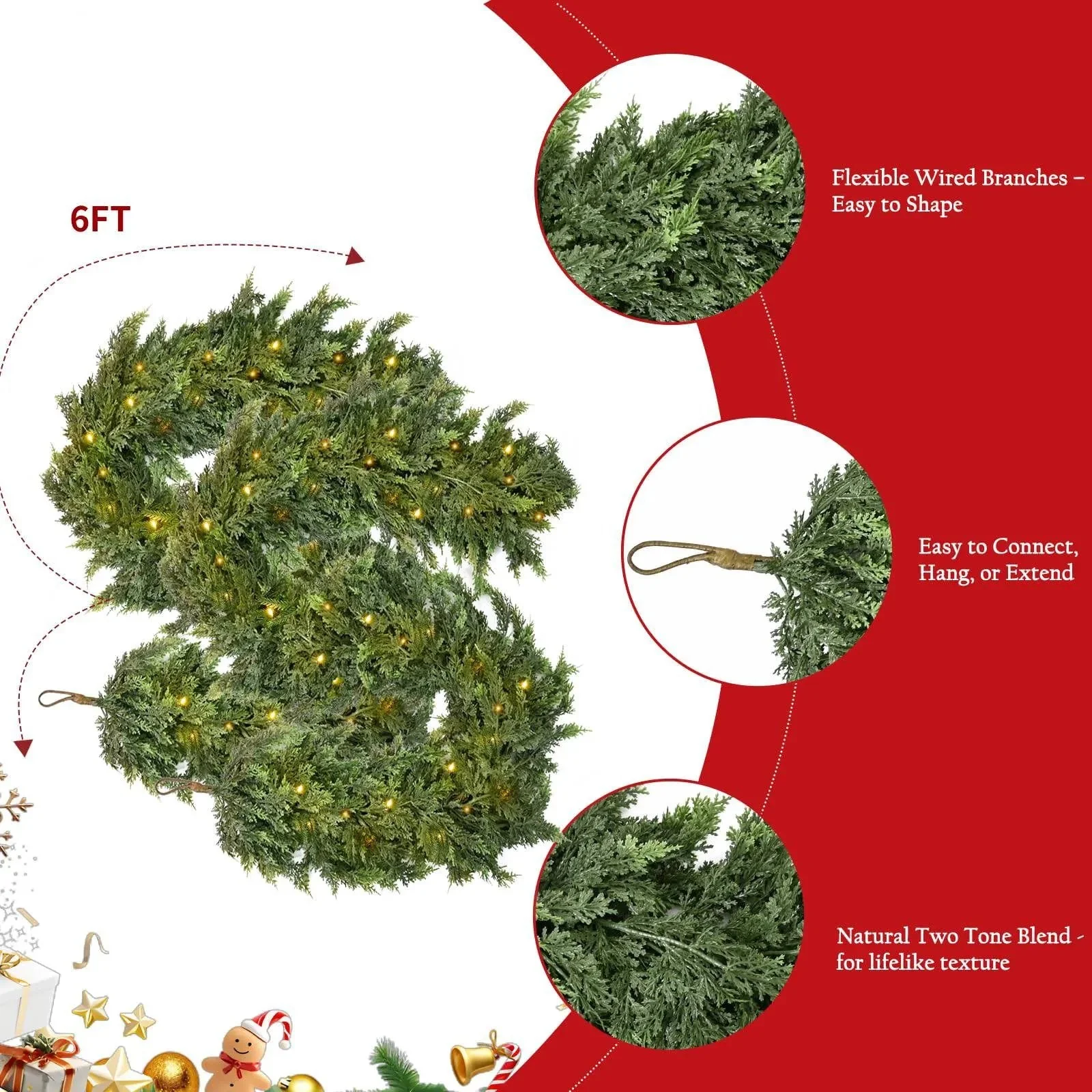 🏆2025 HOT SALE💥 Pre-lit Christmas Cedar Garland - Image 2