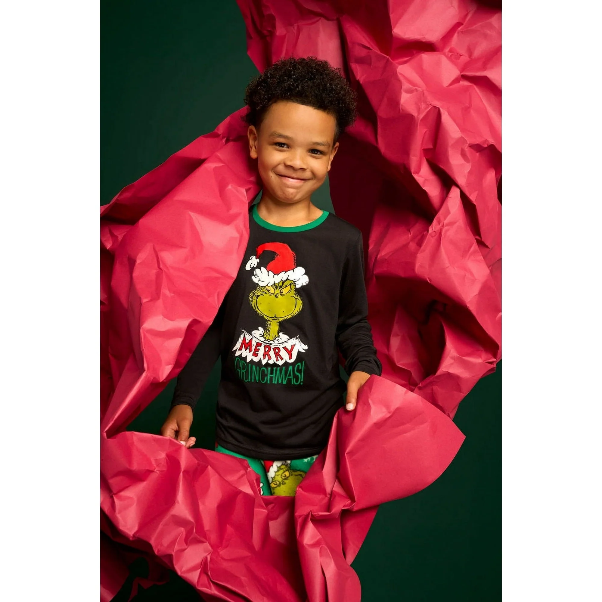 Black and Green Grinch Matching Family Christmas Pajamas - Image 3