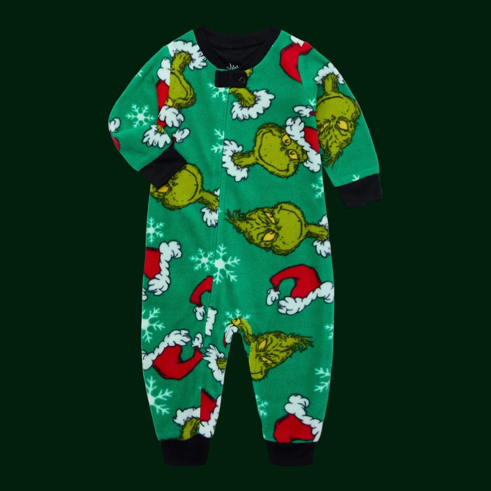Black and Green Grinch Matching Family Christmas Pajamas - Image 4