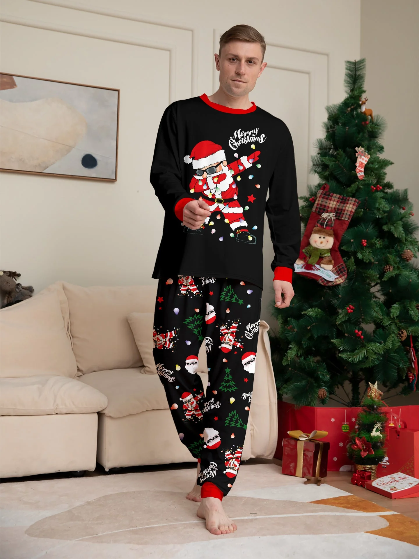 Black Matching Family Christmas Pajamas | Adults, Kids & Dog Pajamas - Image 5