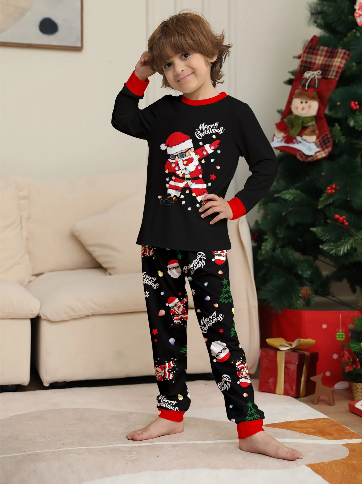 Black Matching Family Christmas Pajamas | Adults, Kids & Dog Pajamas - Image 8