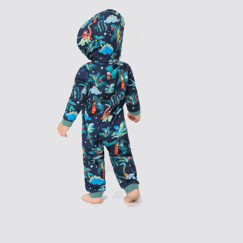 Blue Christmas Hooded Matching Family Christmas Pajamas Onesies - Image 10