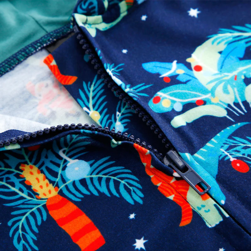 Blue Christmas Hooded Matching Family Christmas Pajamas Onesies - Image 12