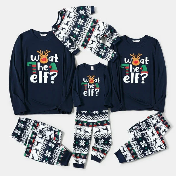 Blue Elk Elf Matching Family Christmas Pajamas - Image 2