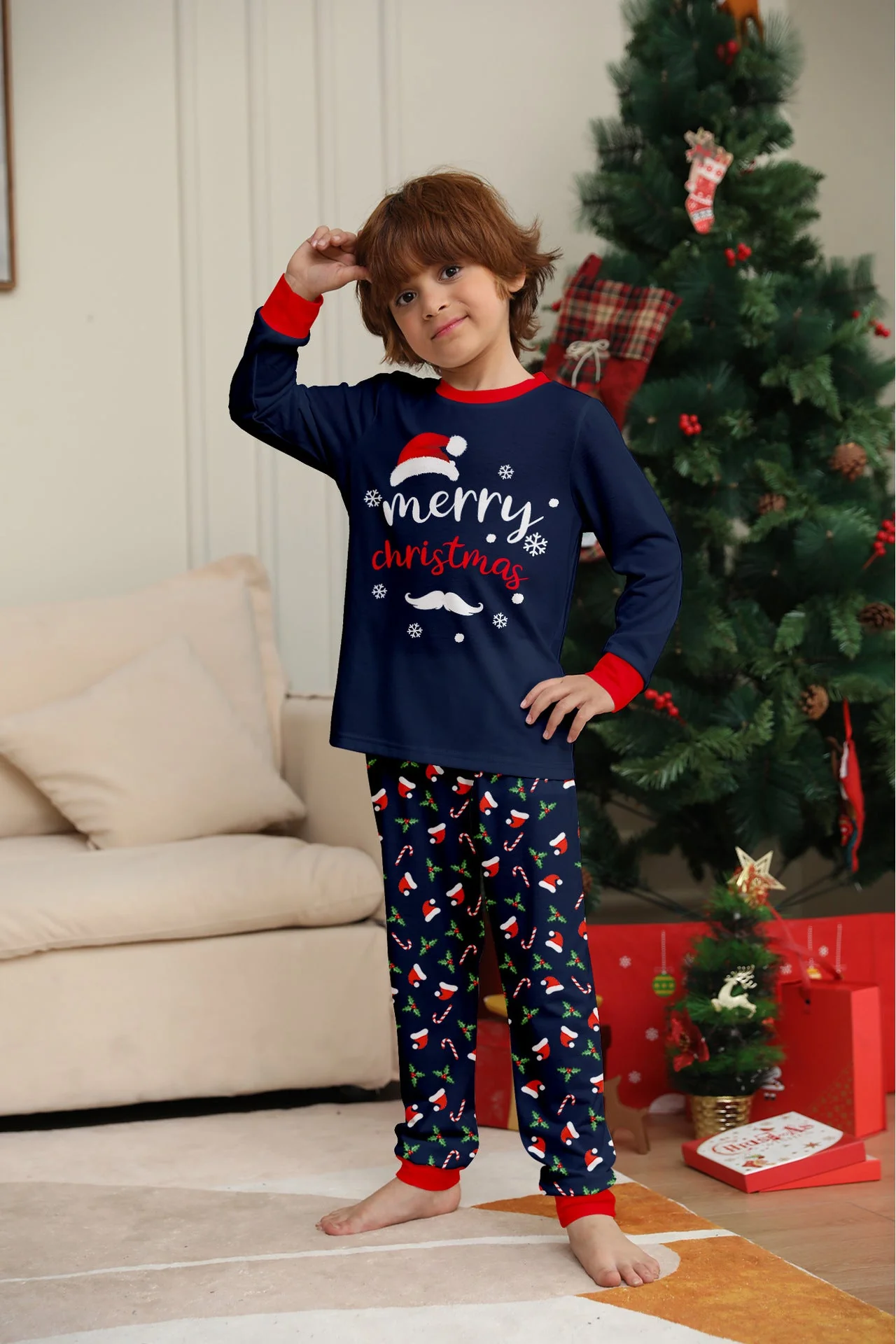 Blue Holidy Matching Family Christmas Pajamas | Adults, Kids & Dog Pajamas - Image 10