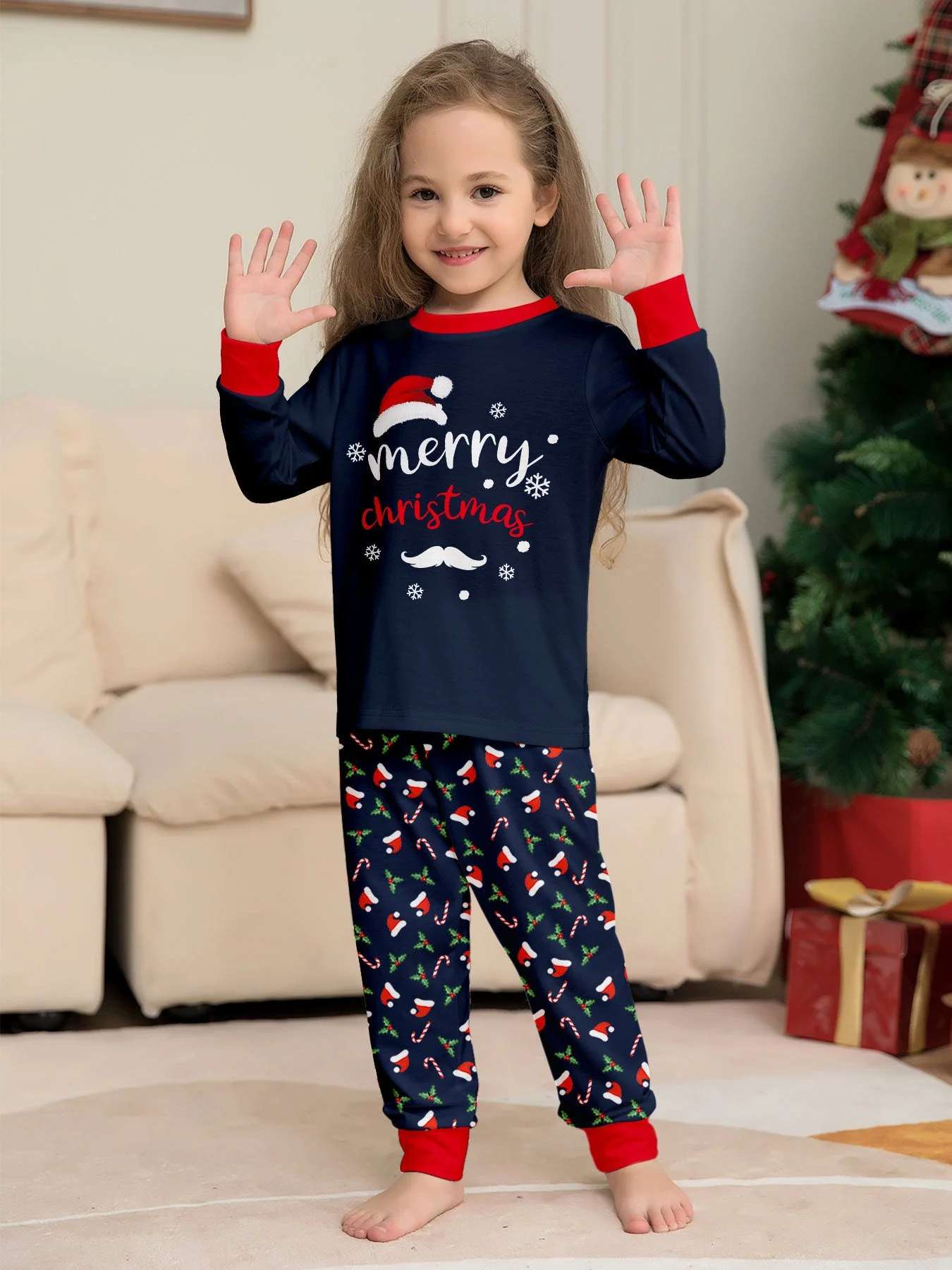 Blue Holidy Matching Family Christmas Pajamas | Adults, Kids & Dog Pajamas - Image 11