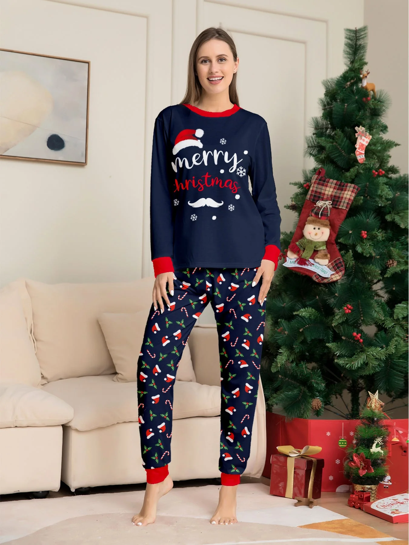 Blue Holidy Matching Family Christmas Pajamas | Adults, Kids & Dog Pajamas - Image 7