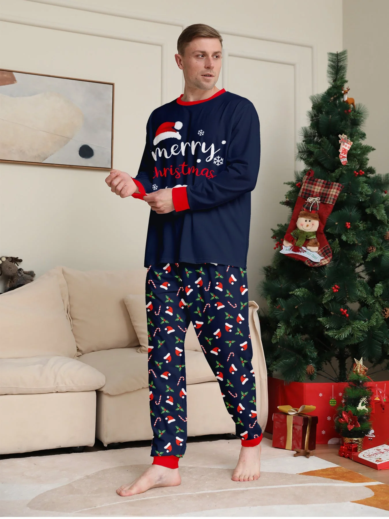 Blue Holidy Matching Family Christmas Pajamas | Adults, Kids & Dog Pajamas - Image 8