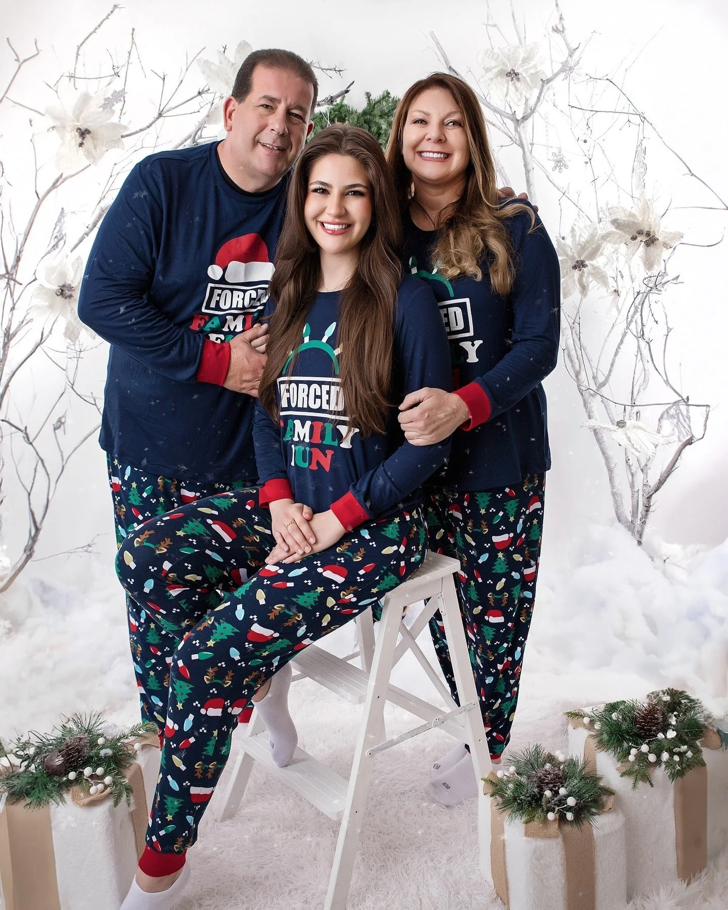 Blue Santa Hat Matching Family Christmas Pajamas-Dog Pajamas Include - Image 2