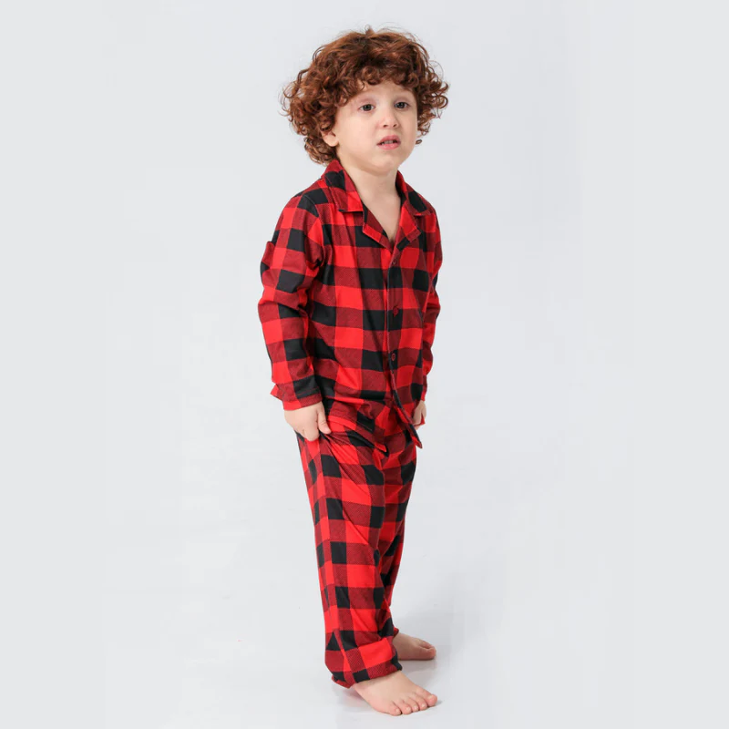 Buffalo Plaid Matching Family Christmas Pajamas-Dog Pajamas Included - Image 10
