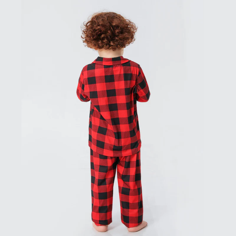 Buffalo Plaid Matching Family Christmas Pajamas-Dog Pajamas Included - Image 11