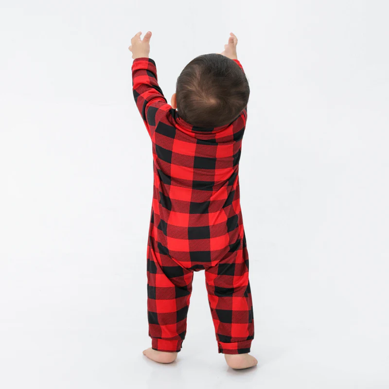Buffalo Plaid Matching Family Christmas Pajamas-Dog Pajamas Included - Image 13