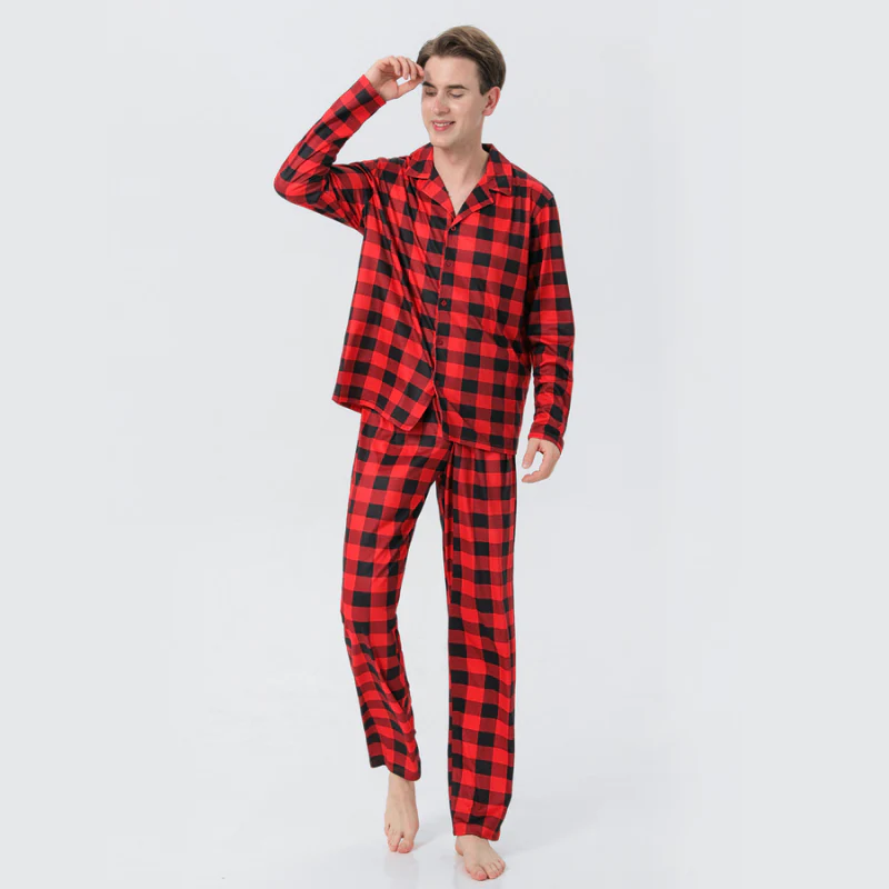 Buffalo Plaid Matching Family Christmas Pajamas-Dog Pajamas Included - Image 6