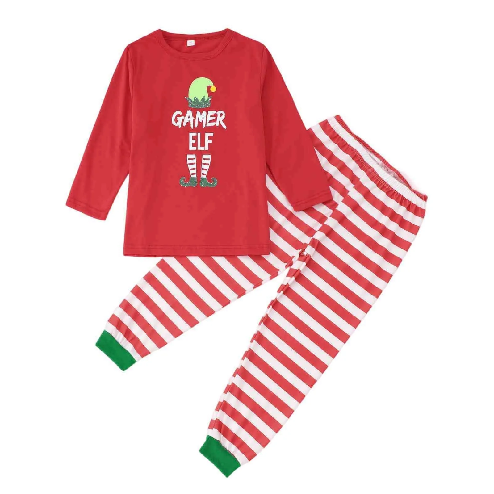 Can Stripe Elf Matching Family Christmas Pajamas - Image 2