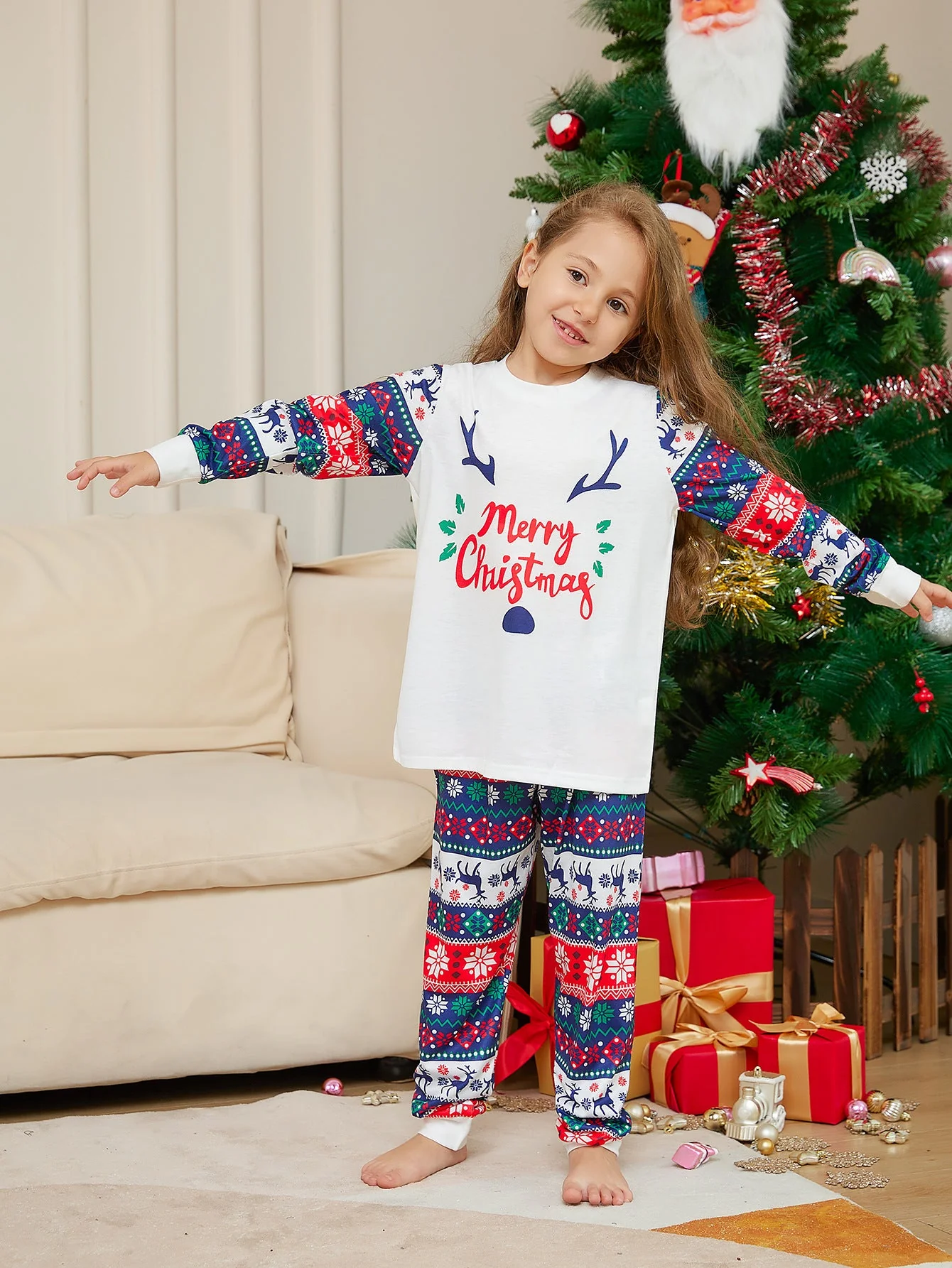 Christmas Checkered Deer Matching Family Christmas Pajamas | Adults, Kids & Dog Pajamas - Image 5