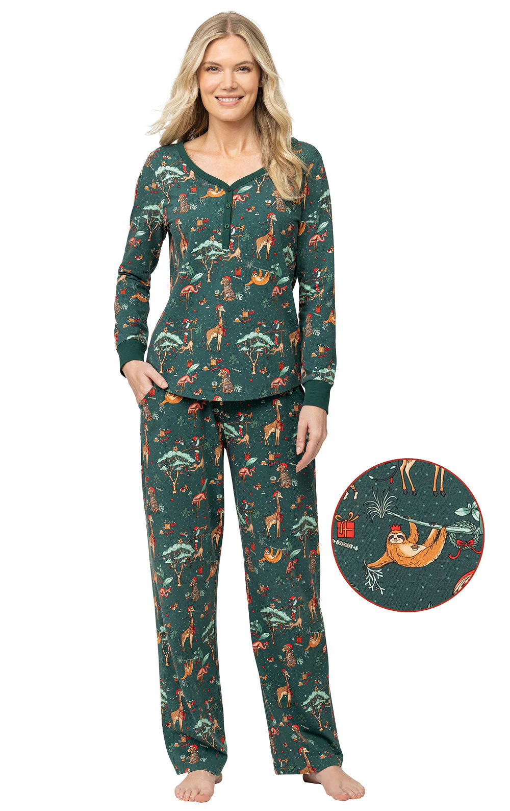 Christmas Cute Animals Matching Family Christmas Pajamas-Dog Pajamas Included - Image 2