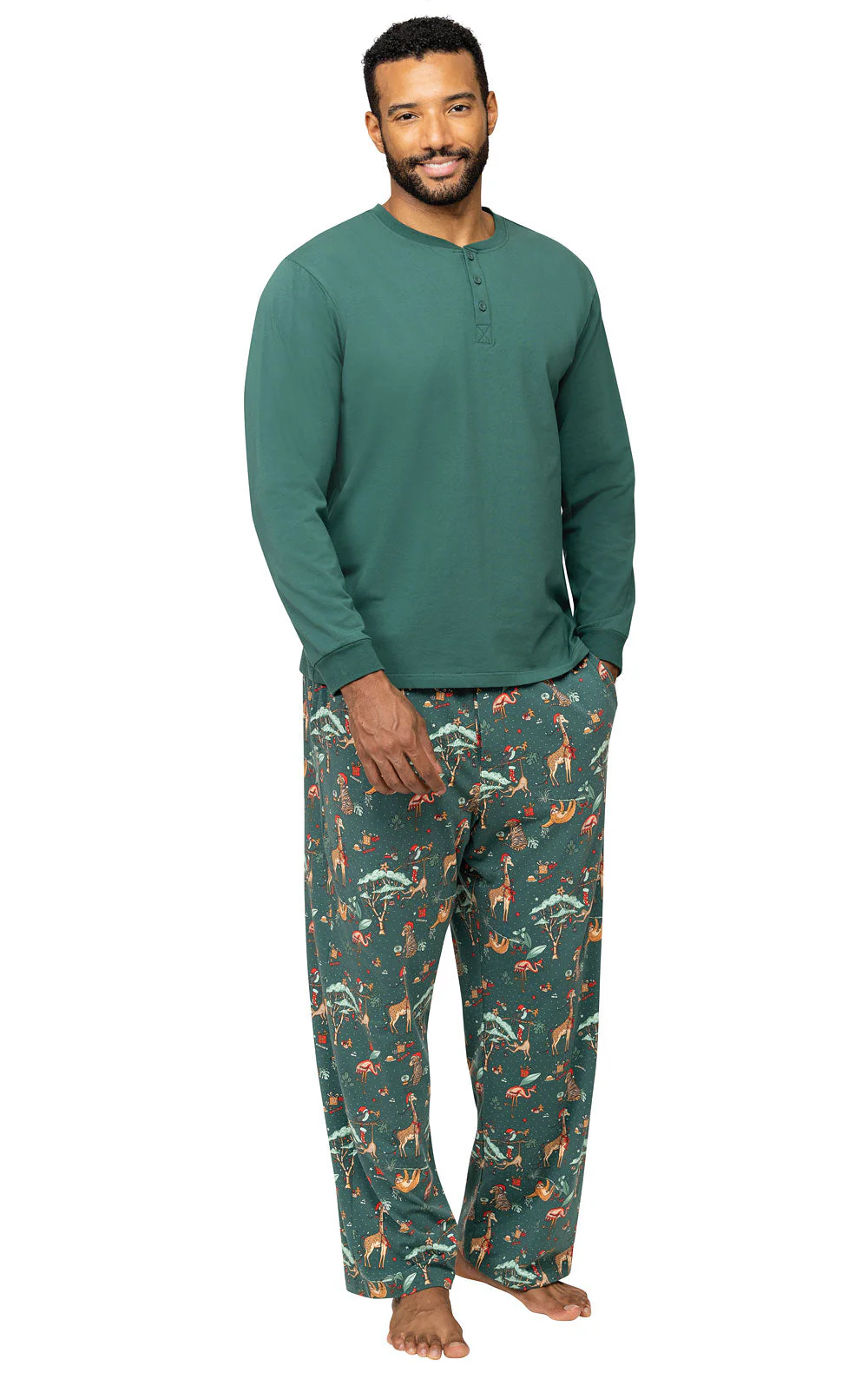 Christmas Cute Animals Matching Family Christmas Pajamas-Dog Pajamas Included - Image 3