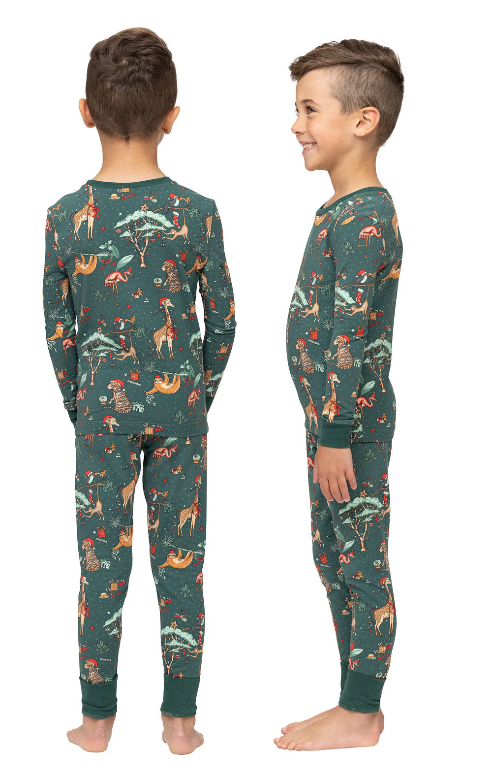 Christmas Cute Animals Matching Family Christmas Pajamas-Dog Pajamas Included - Image 4