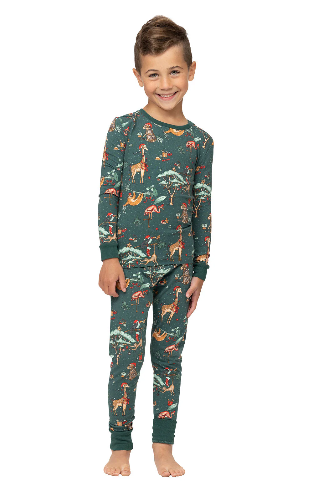 Christmas Cute Animals Matching Family Christmas Pajamas-Dog Pajamas Included - Image 7
