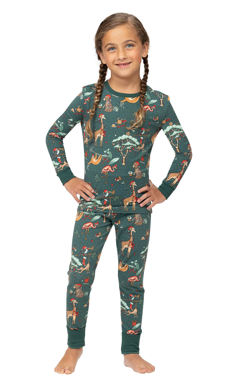 Christmas Cute Animals Matching Family Christmas Pajamas-Dog Pajamas Included - Image 8