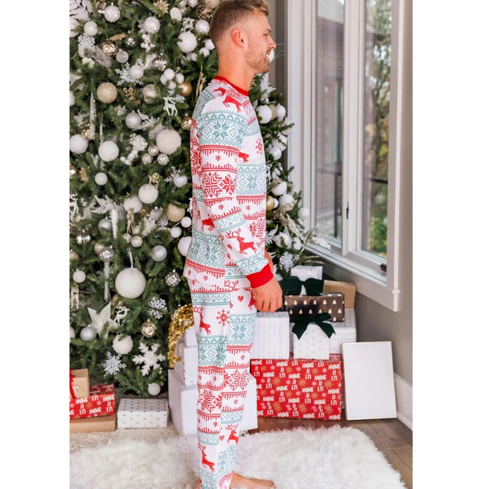 Christmas deer Snowflake Matching Family Christmas Pajamas-Dog Pajamas Included - Image 15