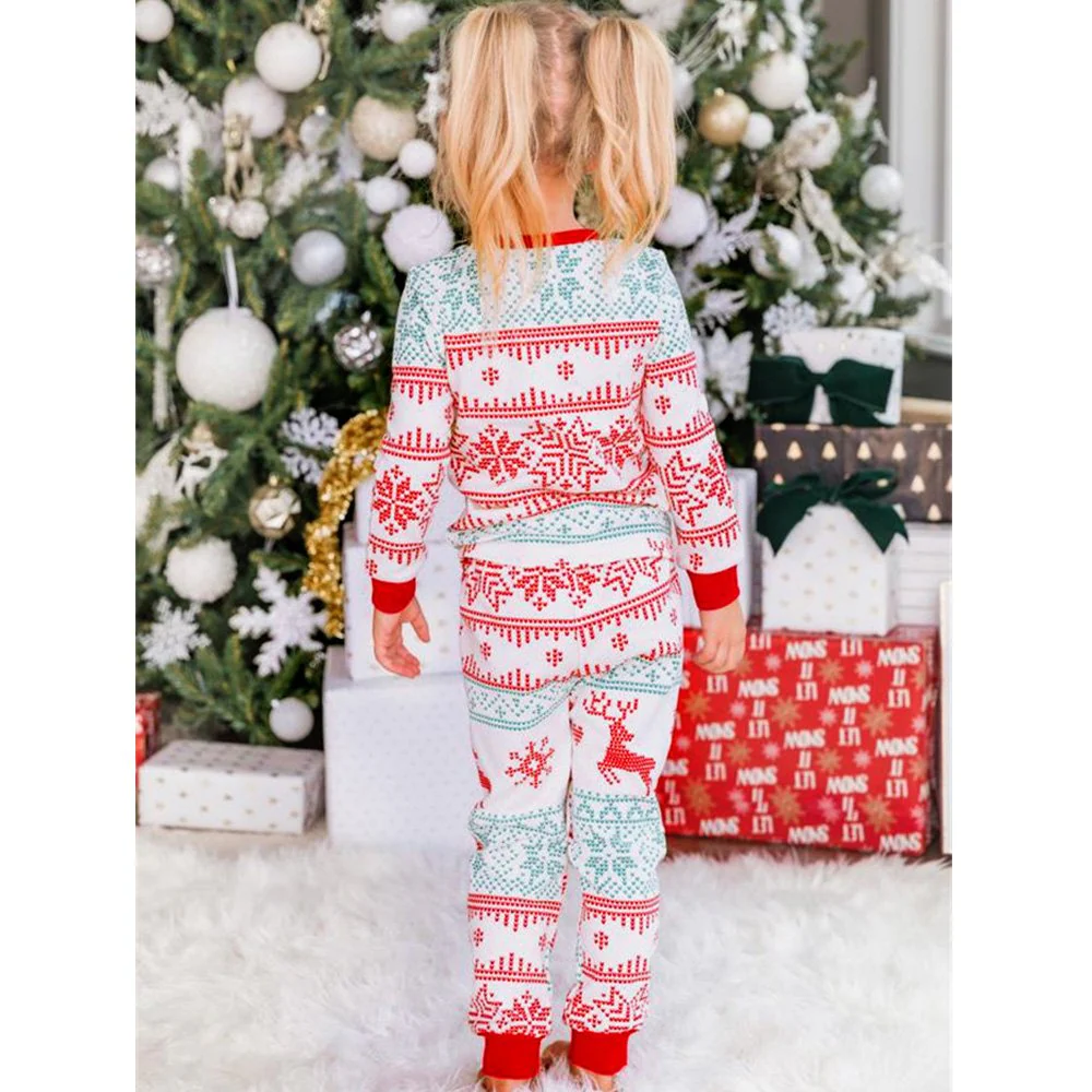 Christmas deer Snowflake Matching Family Christmas Pajamas-Dog Pajamas Included - Image 9