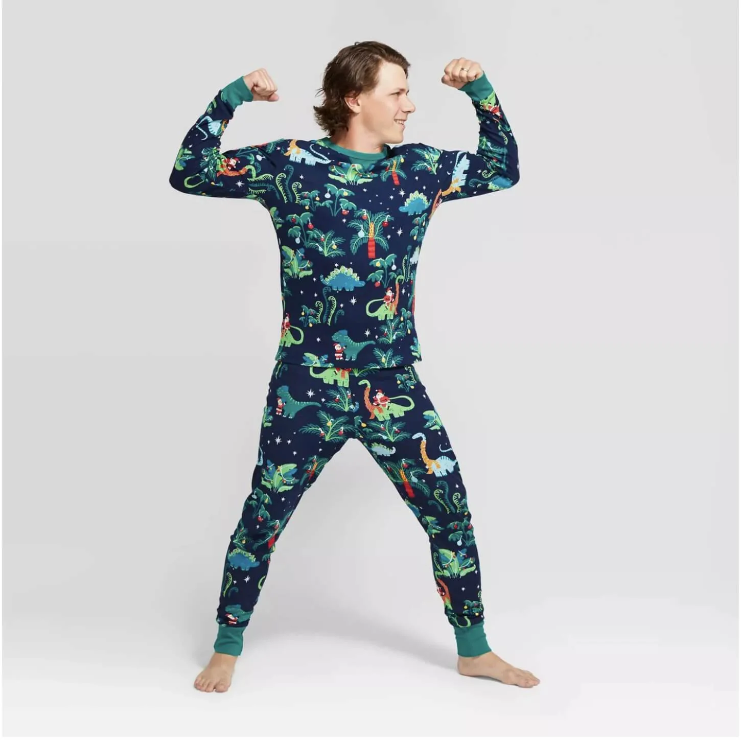 Christmas Dinosaur Patterned Matching Family Christmas Pajamas-Dog Pajamas Included - Image 6