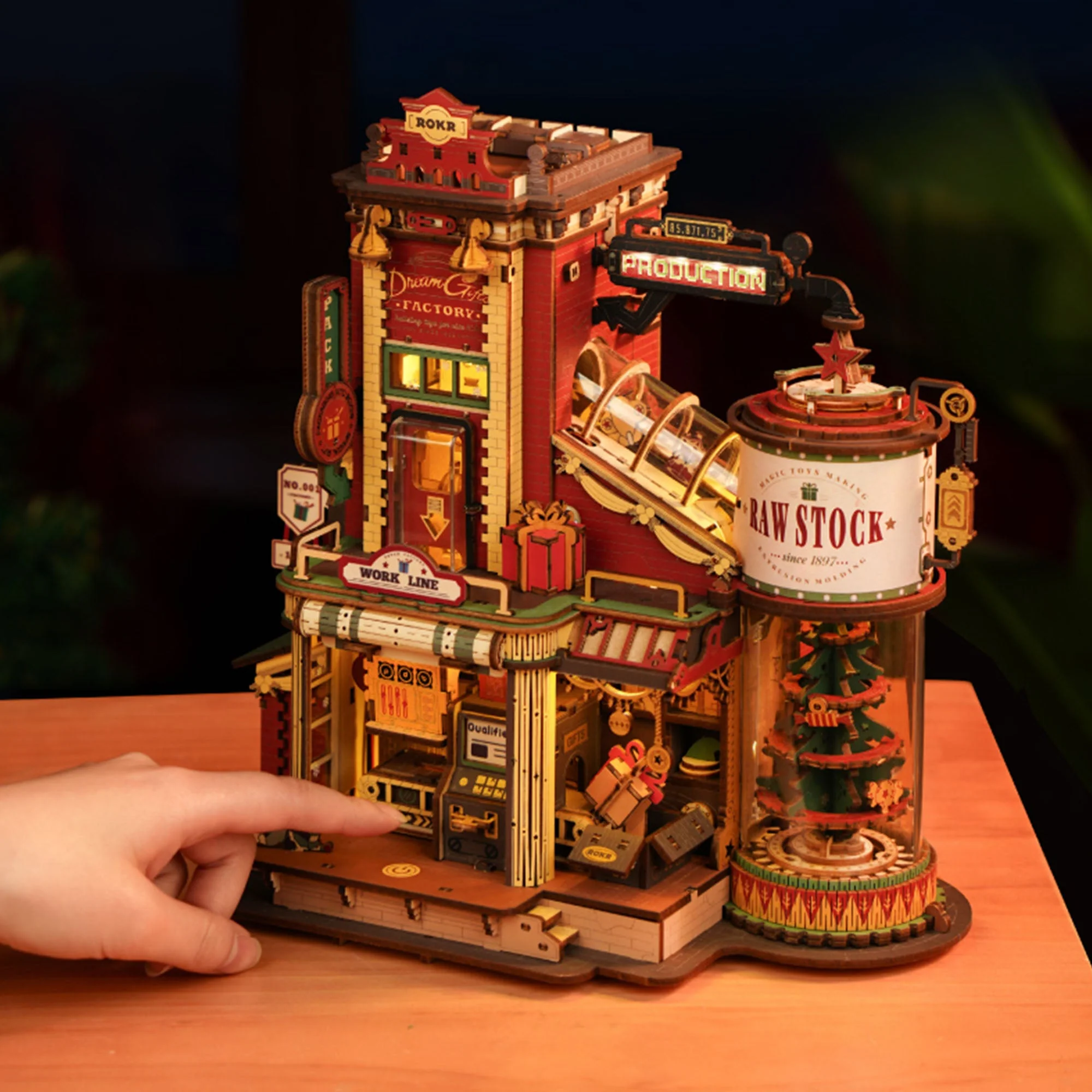 Christmas Dream Gift Factory Wooden Music Box - Image 6