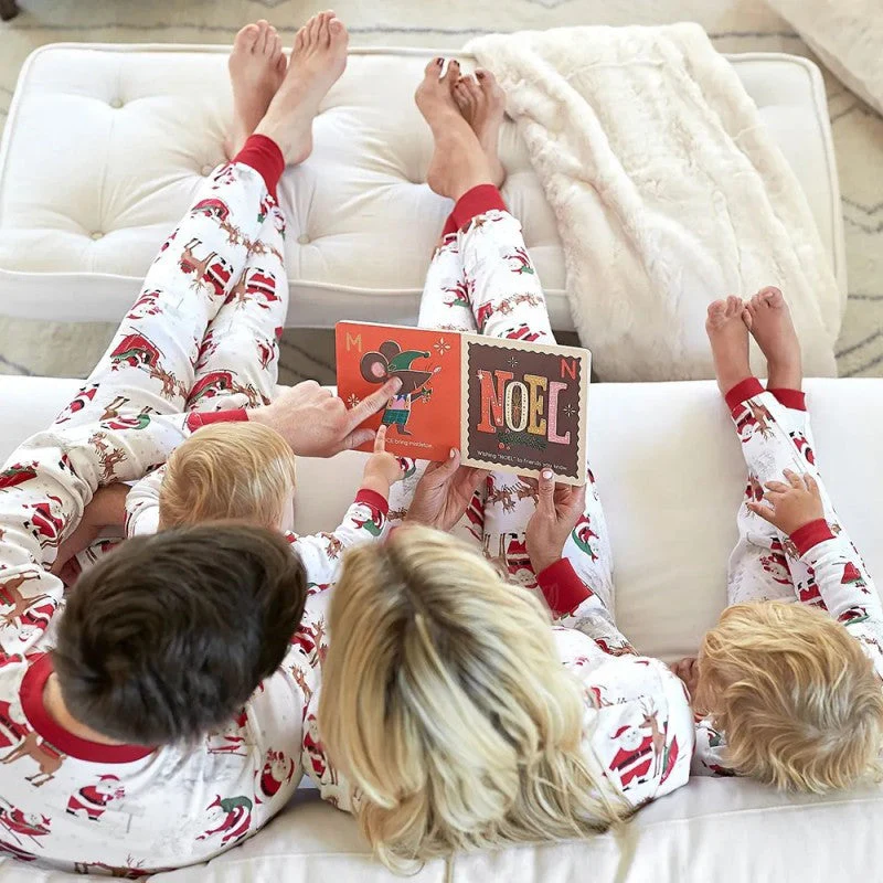 Christmas Elk Sleigh Print Matching Family Christmas Pajamas - Image 4