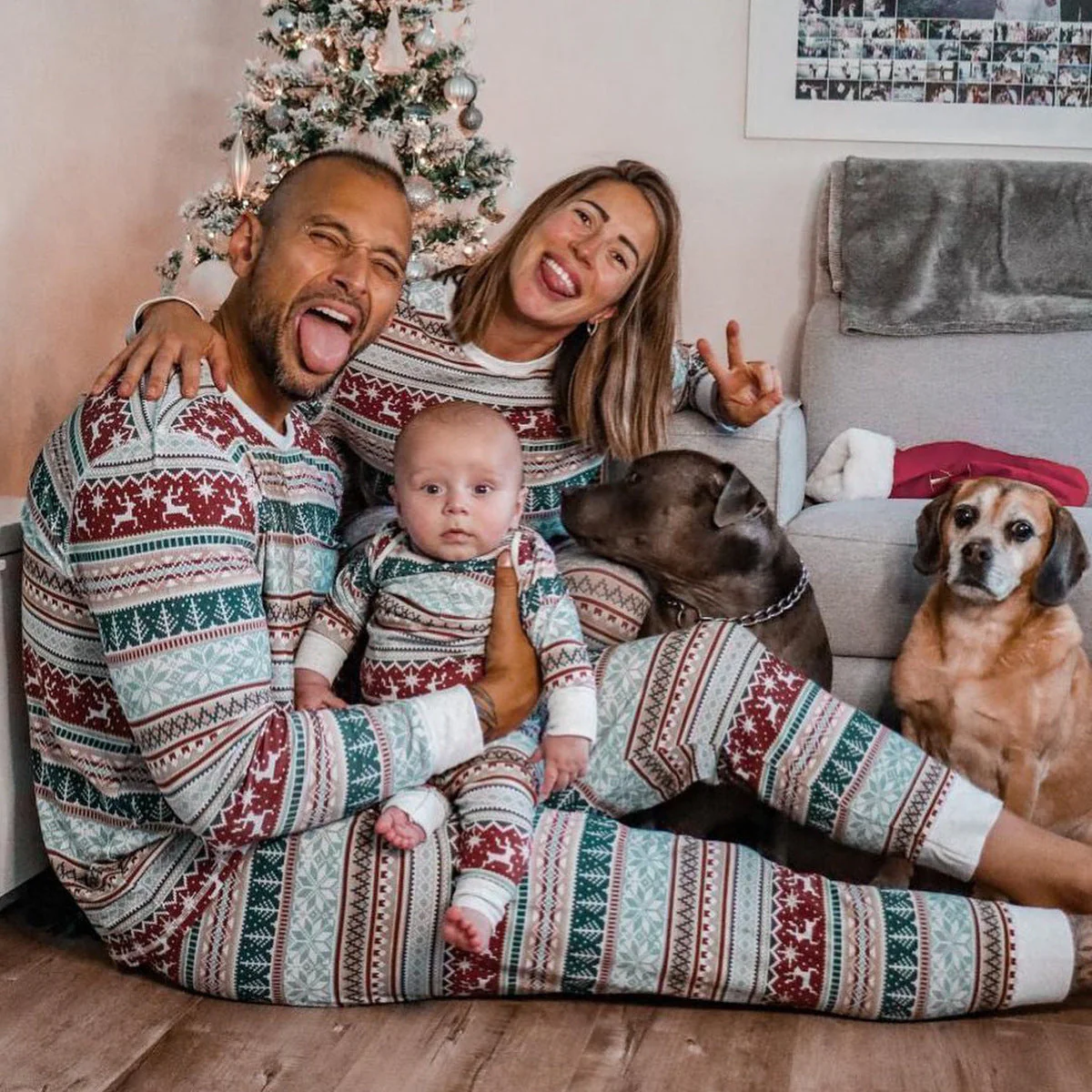 Christmas Print Matching Family Christmas Pajamas-Dog Pajamas Included - Image 8