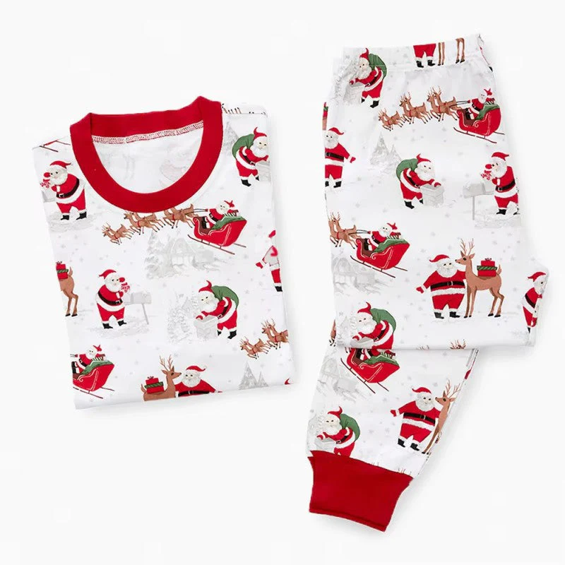 Christmas Reindeer and Snowman Print Matching Family Christmas Pajamas - Image 7