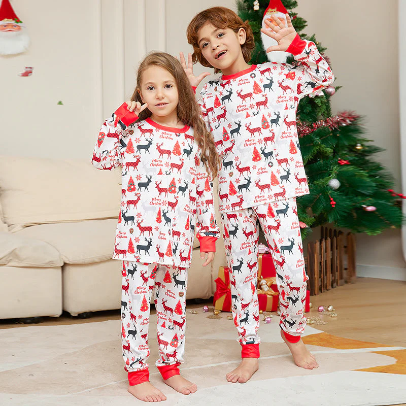 Christmas Reindeer Print Matching Family Christmas Pajamas | Adults, Kids & Dog Pajamas - Image 2
