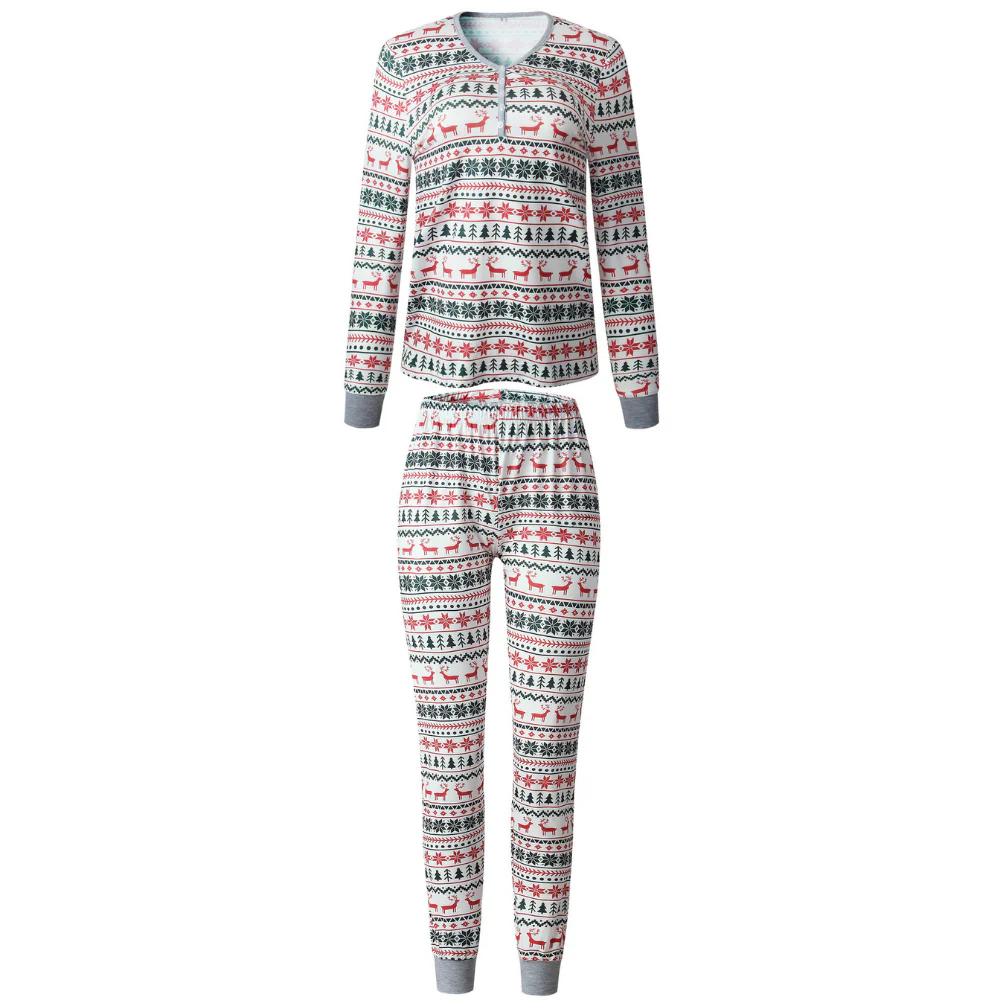 Christmas Tree and Reindeer Patterned Matching Family Christmas Pajamas-Dog Pajamas Included - Image 14