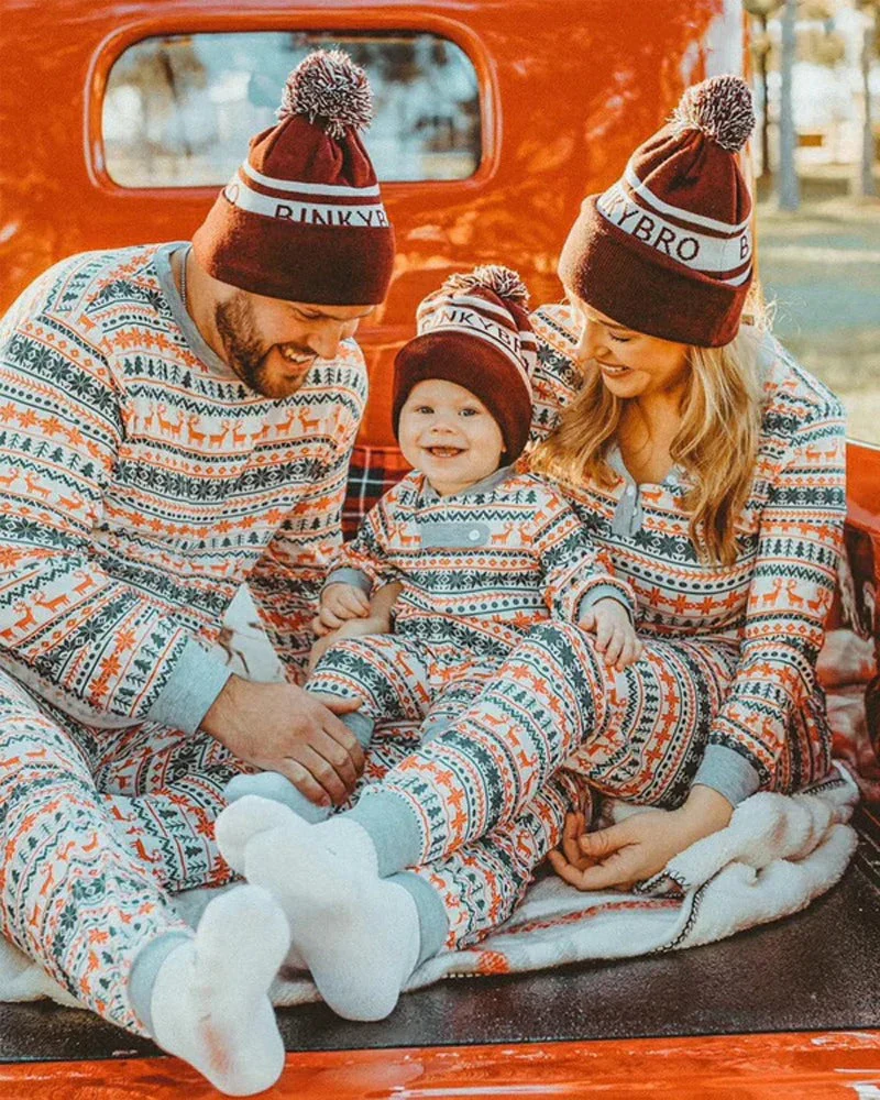 Christmas Tree and Reindeer Patterned Matching Family Christmas Pajamas-Dog Pajamas Included - Image 6