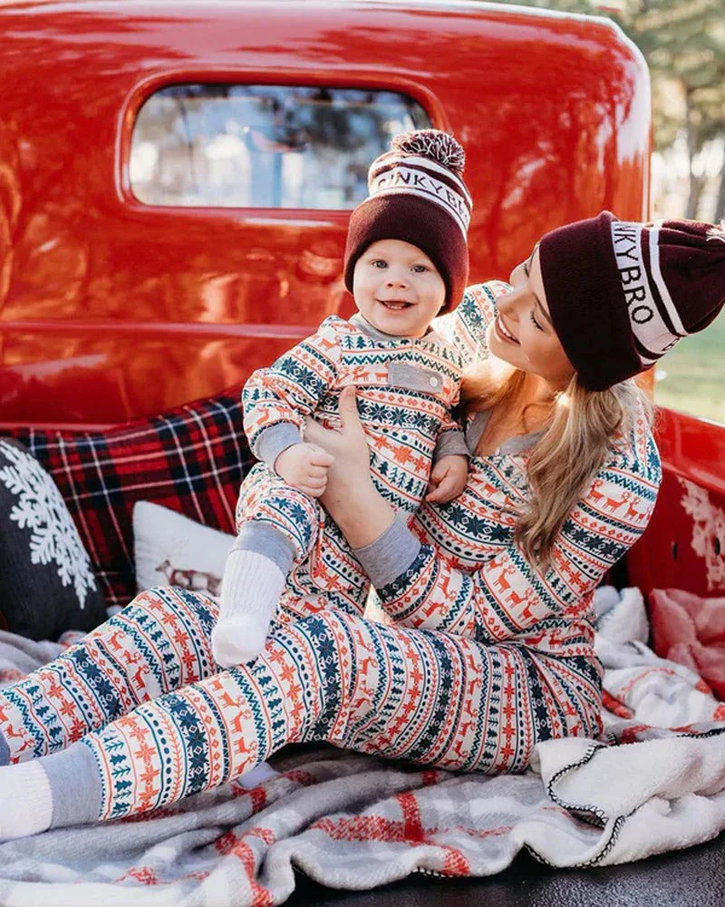 Christmas Tree and Reindeer Patterned Matching Family Christmas Pajamas-Dog Pajamas Included - Image 7