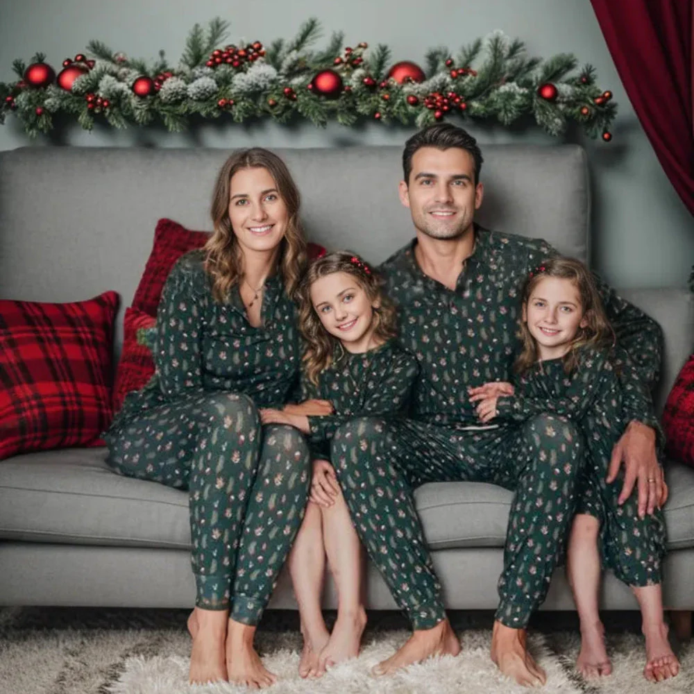 Christmas Tree Matching Family Christmas Pajamas-Dog Pajamas Included - Image 4