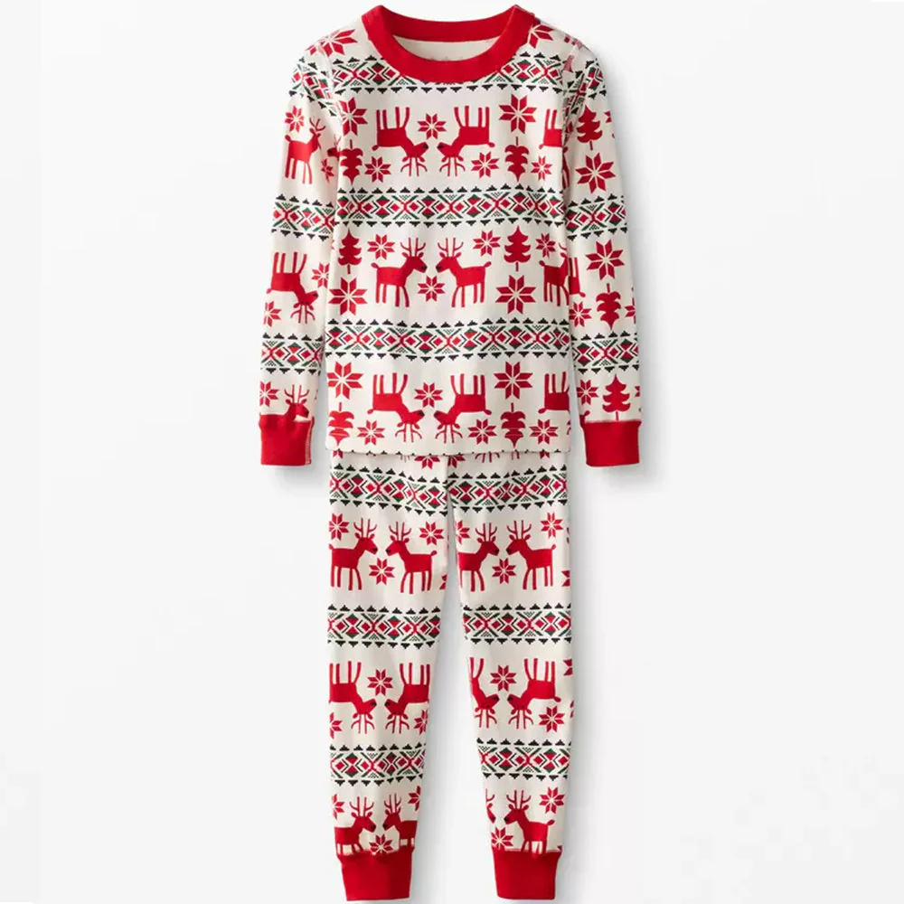 Classic Christmas Deer Print Matching Family Christmas Pajamas-Dog Pajamas Included - Image 3