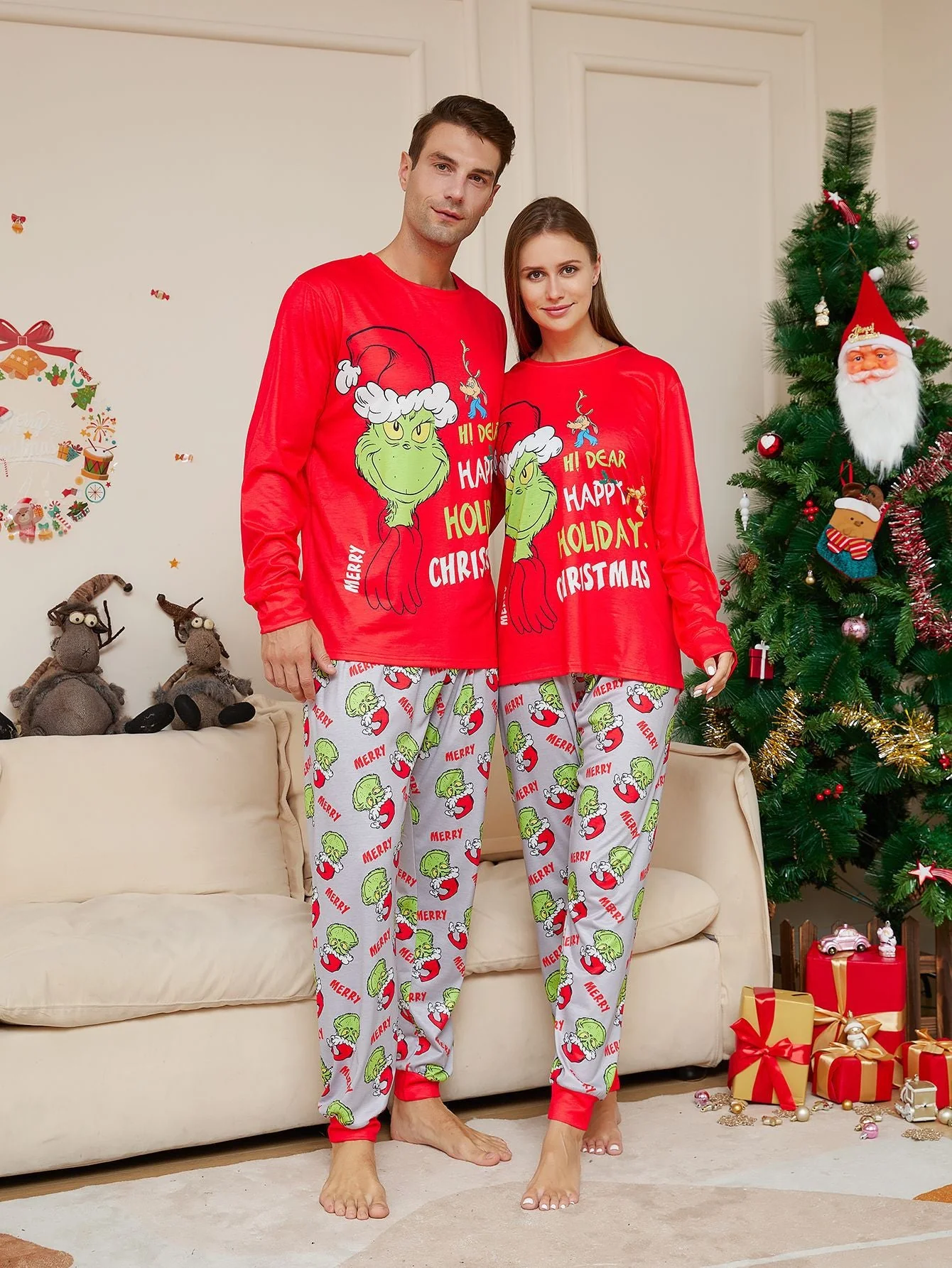 Classic Grinch Matching Family Christmas Pajamas| Adults, Kids & Dog Pajamas - Image 3