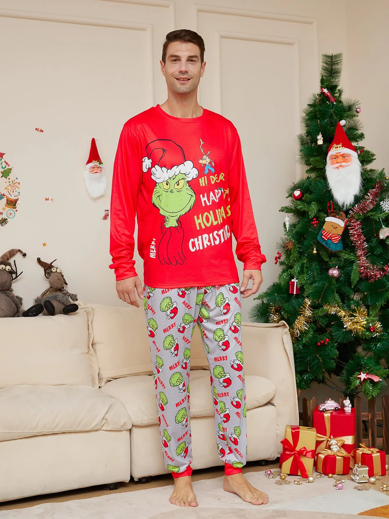Classic Grinch Matching Family Christmas Pajamas| Adults, Kids & Dog Pajamas - Image 5
