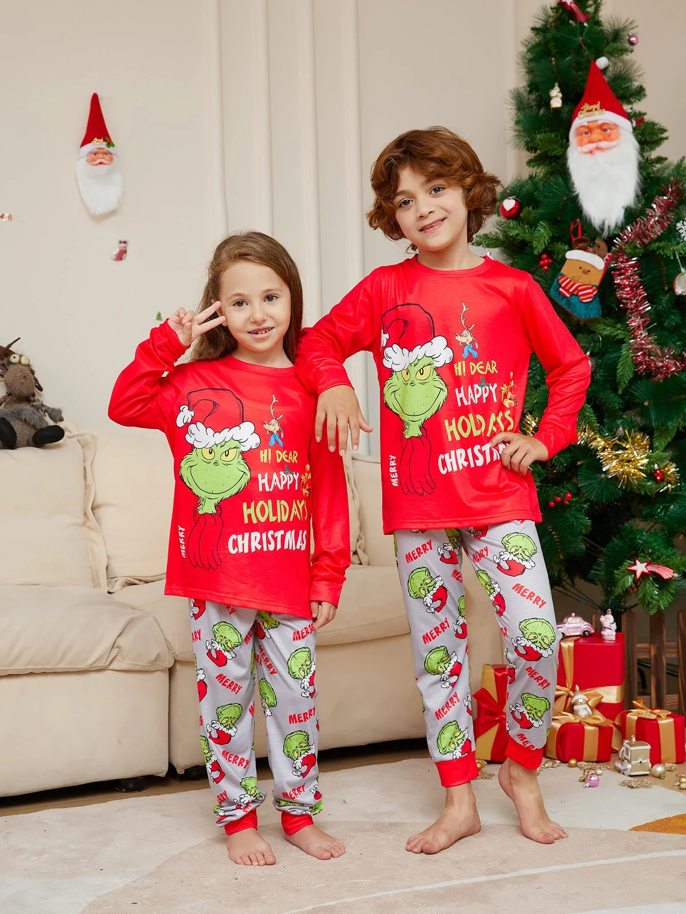 Classic Grinch Matching Family Christmas Pajamas| Adults, Kids & Dog Pajamas - Image 6