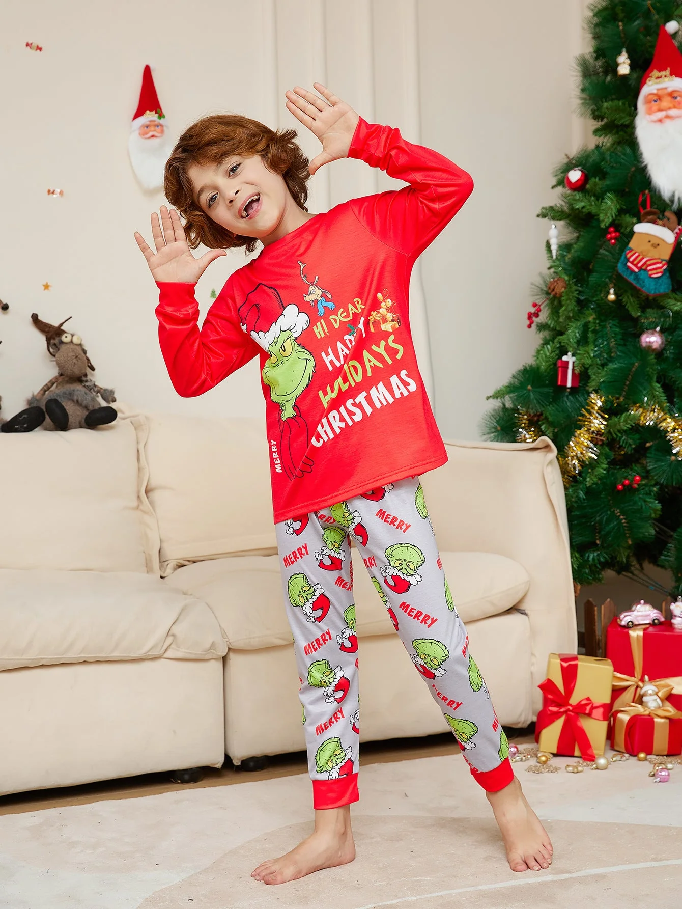 Classic Grinch Matching Family Christmas Pajamas| Adults, Kids & Dog Pajamas - Image 7