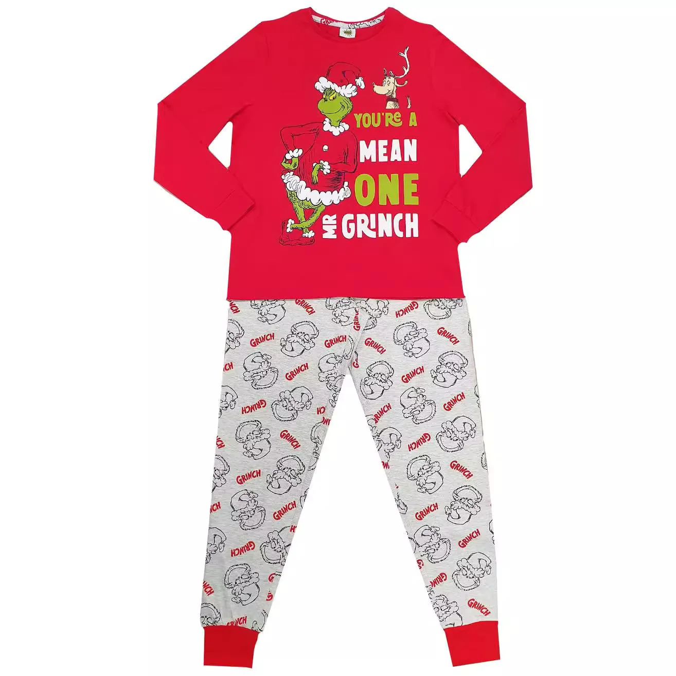 Classic Grinch Print Matching Family Christmas Pajamas-Dog Pajamas Included - Image 2