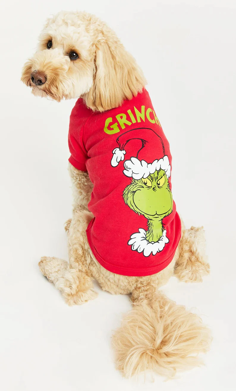 Classic Grinch Print Matching Family Christmas Pajamas-Dog Pajamas Included - Image 5