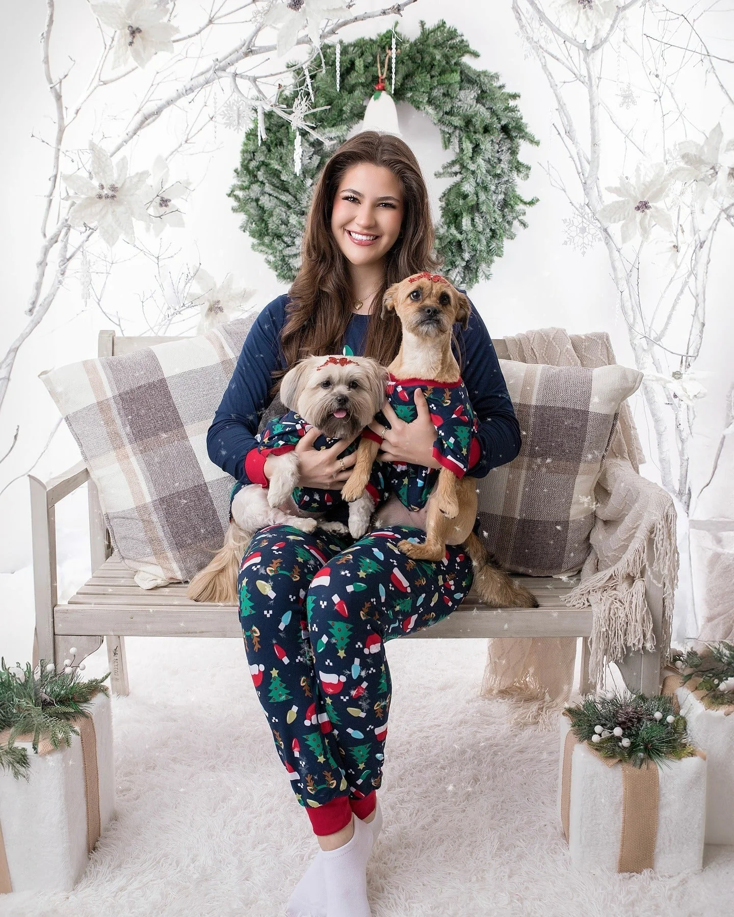 Classic Santa Hat Print Matching Family Christmas Pajamas - Image 7