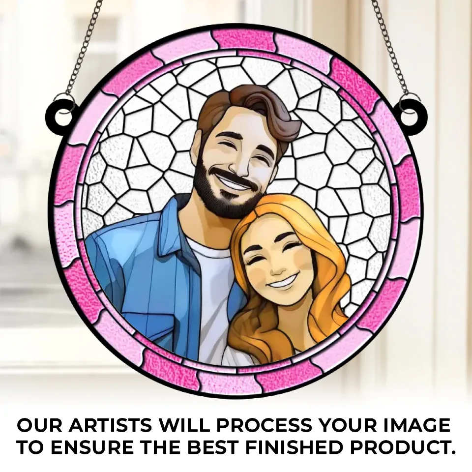 Personalized Couple Family Window Hanging Suncatcher Ornament - Image 2
