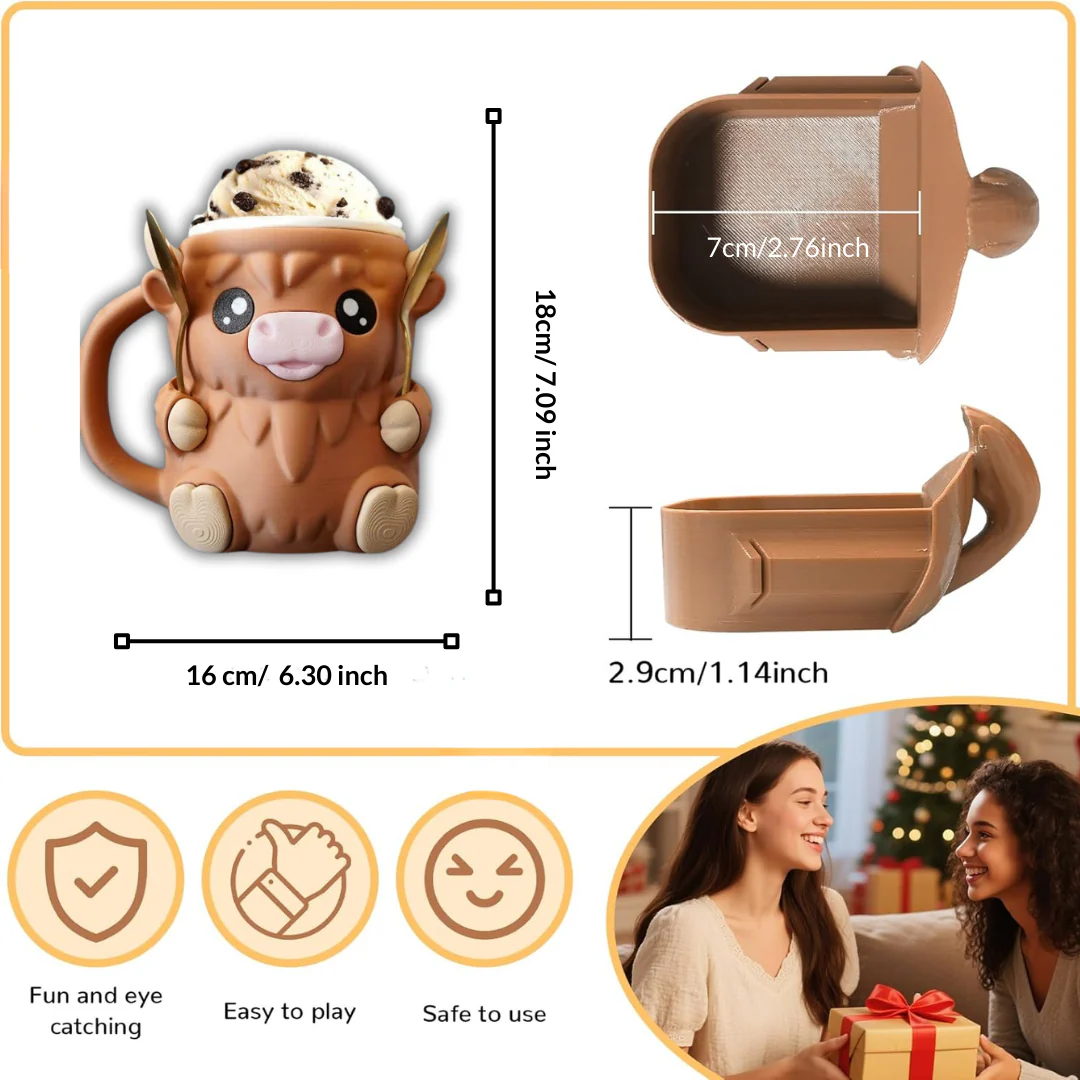 Highland Cow Ice Cream Mug Holder - Image 4