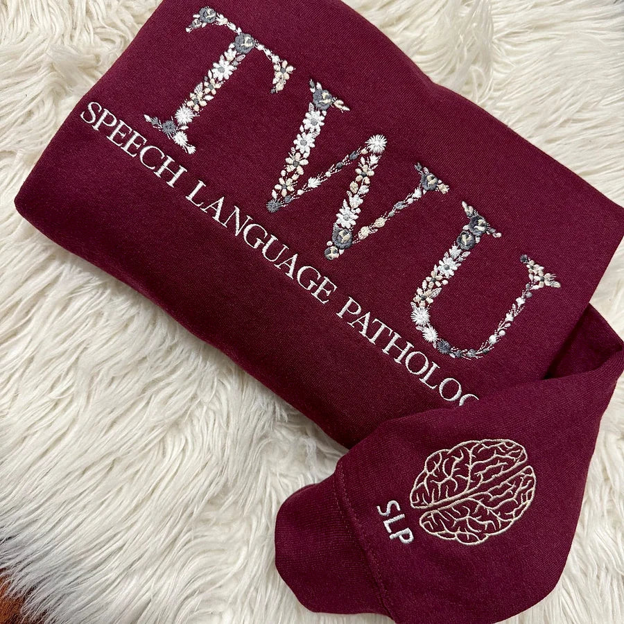 Custom College Floral Letter Embroidered Sweatshirt - Image 11