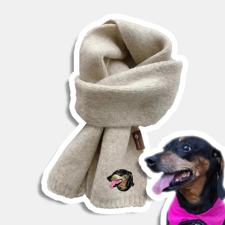 Custom Embroidered Any Pet Portrait Woven Scarf Christmas Gift for Pet Lovers - Image 6