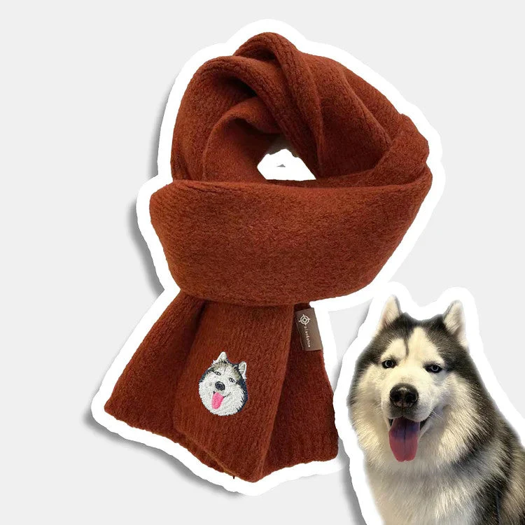 Custom Embroidered Any Pet Portrait Woven Scarf Christmas Gift for Pet Lovers - Image 7