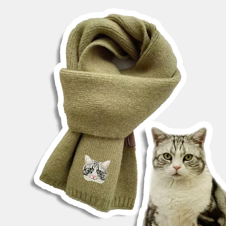 Custom Embroidered Any Pet Portrait Woven Scarf Christmas Gift for Pet Lovers - Image 8